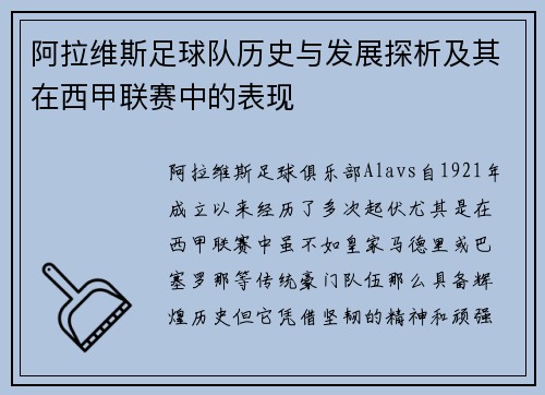 阿拉维斯足球队历史与发展探析及其在西甲联赛中的表现